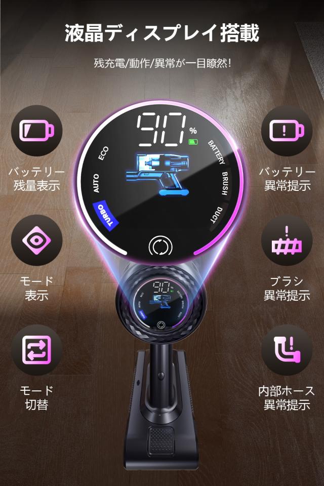 自動集塵 自動充電 34000Pa 吸引力 自動ごみ収集 掃除機 コードレス