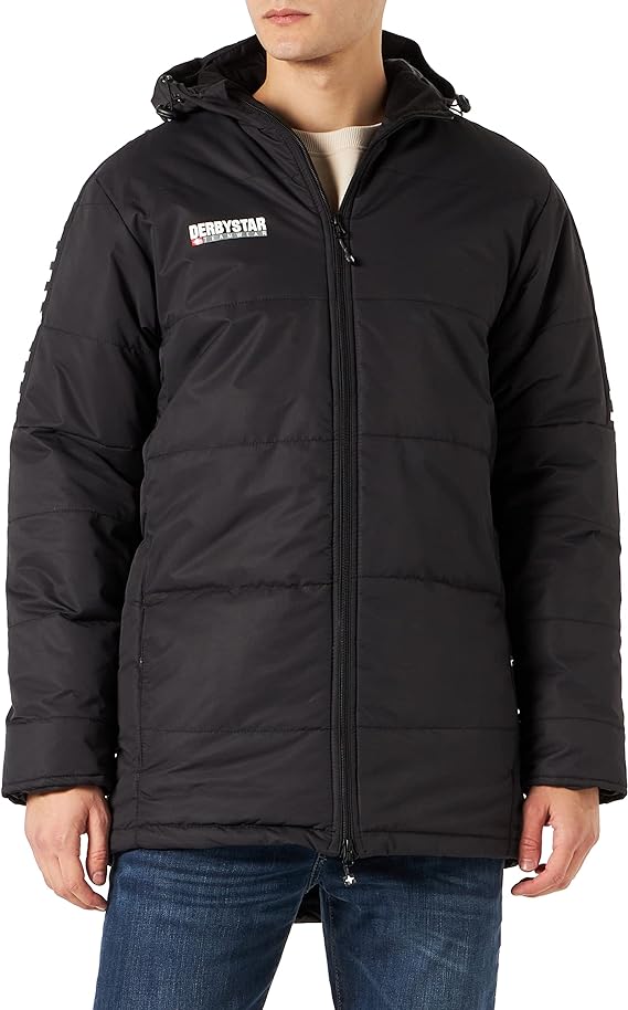 DERBYSTAR ダービースター ベンチコード STADIUM JACKET HYPER コート ブラック サッカー フットサル ピステ ゲームウエア トレーニング ウエア ウェア ウェアー アウター 移動着