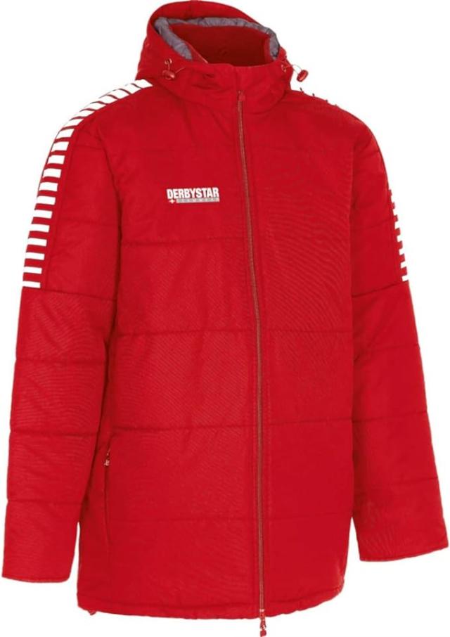 DERBYSTAR ダービースター ベンチコード STADIUM JACKET HYPER コート レッド サッカー フットサル ピステ ゲームウエア トレーニング ウエア ウェア ウェアー アウター 移動着