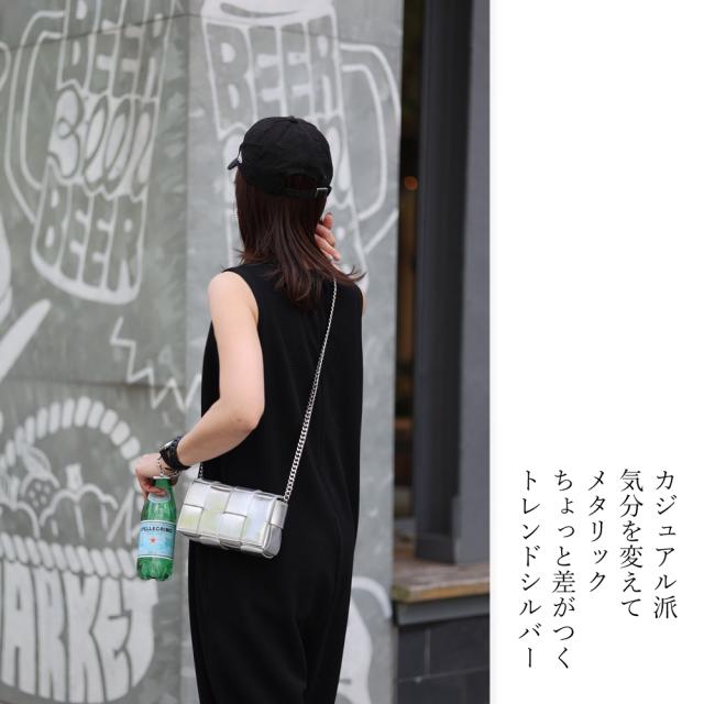 ミニショルダーバッグ【Kuyura Mini クユラ ミニ】スマホショルダー  イントレチャート ウォレットショルダー ウォレットバッグ ボディバッグ ポシェット チェーンバッグ サコッシュ 小さめ 黒 軽量 斜めがけ_3