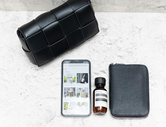ミニショルダーバッグ【Kuyura Mini クユラ ミニ】スマホショルダー  イントレチャート ウォレットショルダー ウォレットバッグ ボディバッグ ポシェット チェーンバッグ サコッシュ 小さめ 黒 軽量 斜めがけ_9