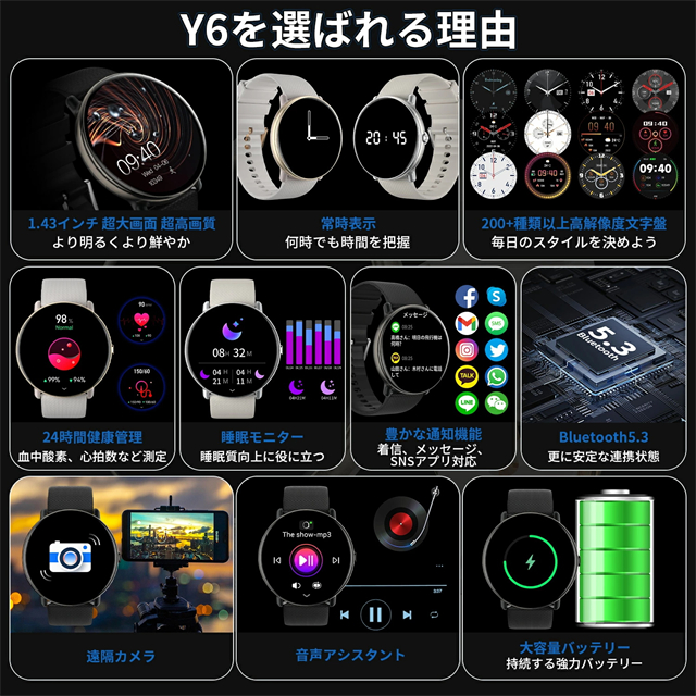 最安値挑戦 夏新作 送料無料 新作 スマートウォッチ 通話機能 Bluetooth5.3 常時表示 AMOLEDスクリーン メンズ レディース 丸型 腕時計 IP67防水 運動モード 睡眠検測 Line対応 着信通知 皮膚温変動検知 心拍計 歩数計 iphone/android対応 父の日 ギフト_1