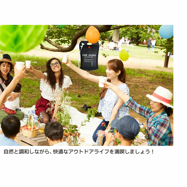 最安値挑戦 夏新作 送料無料 新作 ポータブルシャワー 簡易シャワー 容量20L ソーラー 温水 携帯式 水タンク キャンプ - サーフィン 海水浴 アウトドア 洗車 災害 シャワーバッグ お湯 シャワー 携帯 20リットル 防災 携帯便利 野外 父の日 ギフト_10