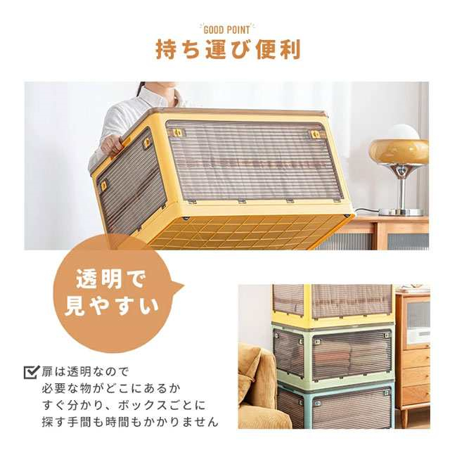 最安値挑戦 春新作 送料無料 新作 収納ボックス キャスター付き 大容量 折り畳み可 5面開き 組み立て簡単 押入れ収納 衣装収納 お洒落 寝室 新生活_11