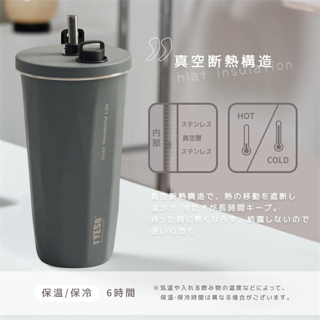 夏新作 送料無料 「SNSで話題！」TYESO正規品 ストロー付きタンブラー ストロー タンブラー 蓋付き 470ml 600ml 水筒 保温 保冷 アウトドア コーヒーカップ 持ち運び ステンレス 大容量 こぼれない ストロー付き おしゃれ 収納 トラベルタンブラー 父の日 ギフト_6