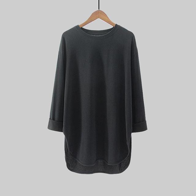 春新作 送料無料 トップス 新作 トップス レディース Tシャツ 長袖 レディース 綿 カットソー シンプル 丸襟 ゆったり 体型カーバー ルームウエア 女性用 トップス カジュアル_5