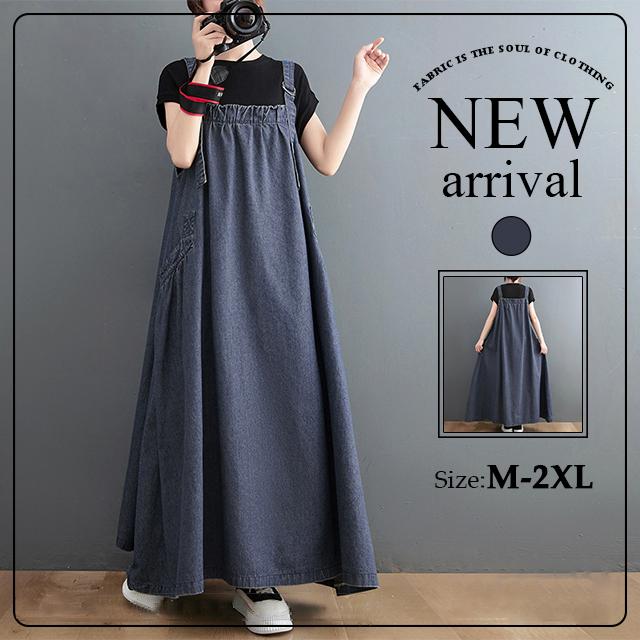 春新作 ワンピース 新作 送料無料 デニムワンピース ロングワン レディースワンピース 無地 婦人服 ゆったり 大きいサイズ オーバーサイズ マキシ丈 春夏 30代 40代 50代 60代