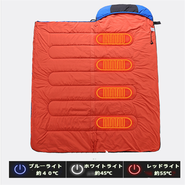 春新作 送料無料 寝袋 冬用 シュラフ 封筒型 電熱寝袋 加熱 電気 大きい 洗える 夏用 防水 ワークマン 防寒 アウトドア寝具 スリーピングマット 来客用 車中泊 旅行 敬老の日_3