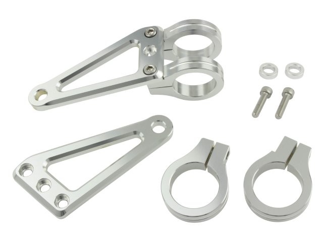 POSH Faith ポッシュ フェイス マシンドホリゾンロングヘッドライトステー2サークルクランプタイプ 35mm シルバー 010049-03の通販は