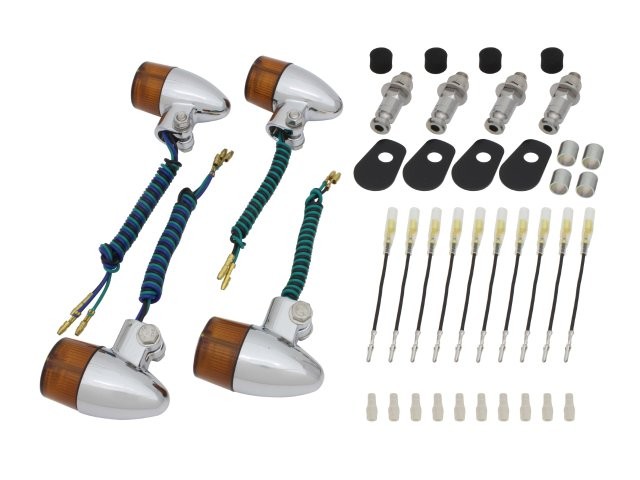 POSH Faith ポッシュ フェイス 砲弾タイプウインカーセット メッキボディ/オレンジレンズ ZRX1100/II(-2000)/ZRX400(-2000)/ZR-7  071498-33の通販は