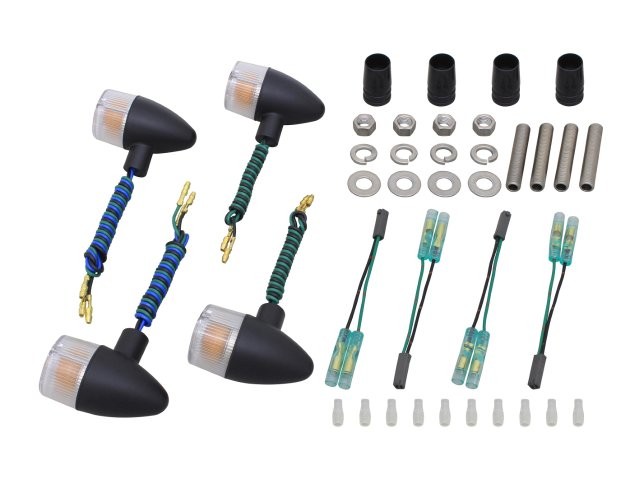 POSH Faith ポッシュ フェイス クラシカル 砲弾タイプウインカーキット ブラックボディ/クリアーレンズ GSX1400/イナズマ1200/400/GSX400インパルス(1999-) 080499-56の通販は