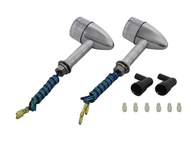 POSH Faith ポッシュ フェイス アルミマシンドウインカー砲弾タイプ スーパーロングステーダブル球（電球無し） シルバーボディ/クリアーレンズ 091499-W3の通販は