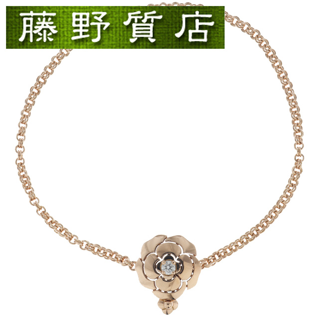 （新品仕上げ済）シャネル CHANEL カメリア ダイヤ ブレスレット K18 PG ピンクゴールド × ダイヤ 1石 J11875 証明書 8603の通販は 249,000円