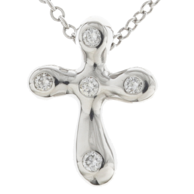 新品仕上げ済) ティファニー TIFFANY ドッツクロス ダイヤ ネックレス  