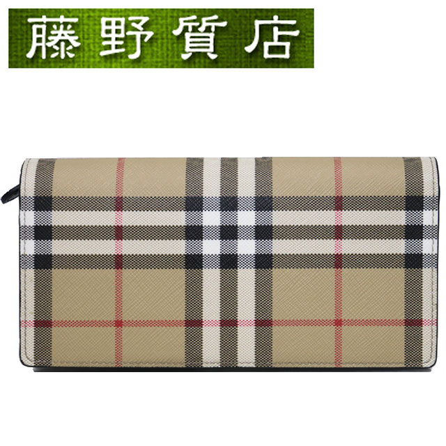 BURBERRY チェック柄 PVCレザー 長札入れ BURBERRY チェック柄 PVCレザー 長札入れ
