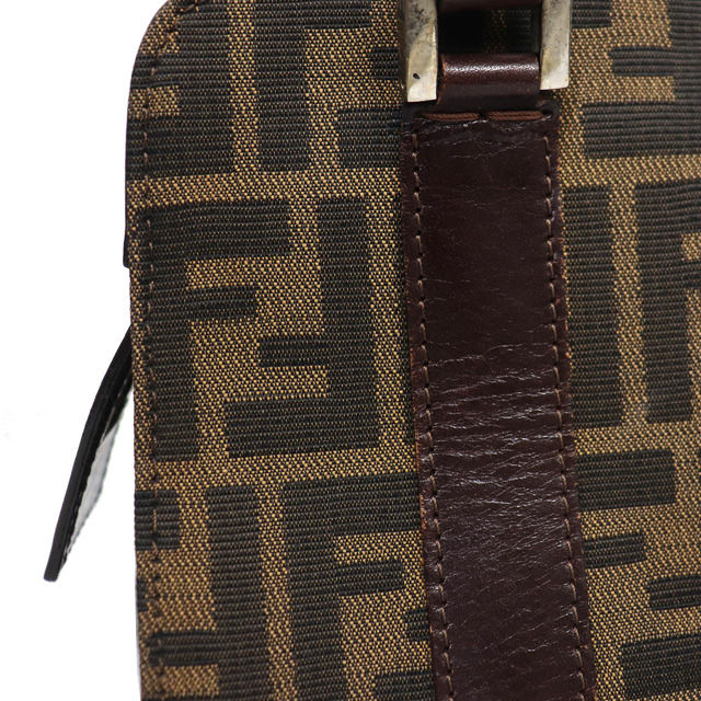 フェンディ FENDI ズッカ柄 ミニハンドバッグ キャンバス レザー