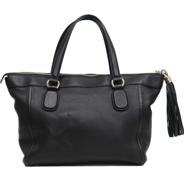 グッチ GUCCI ソーホー インターロッキングG トートバッグ レザー 黒