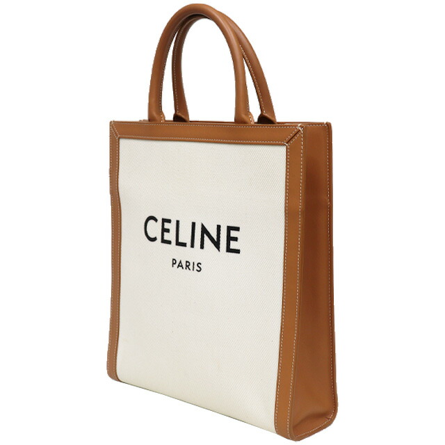 セリーヌ CELINE バーティカル カバ スモール 192082BNZ.02NT キャンバス × レザー ナチュラル × タン 茶 斜め掛け 2way 8066 ショルダーバッグ