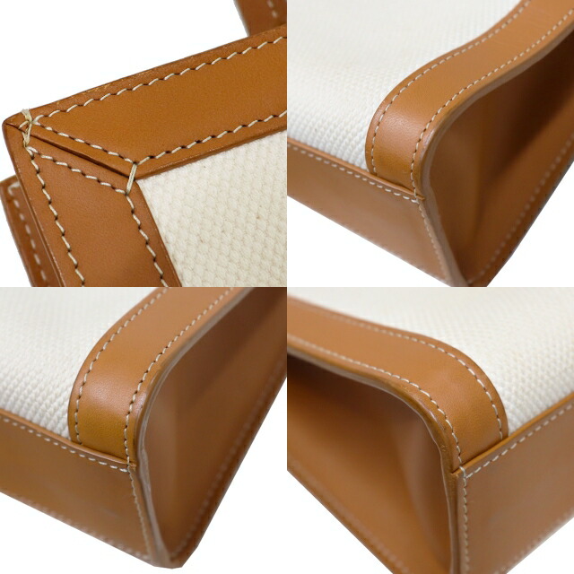 セリーヌ CELINE バーティカル カバ スモール 192082BNZ.02NT キャンバス × レザー ナチュラル × タン 茶 斜め掛け 2way 8066 ショルダーバッグ