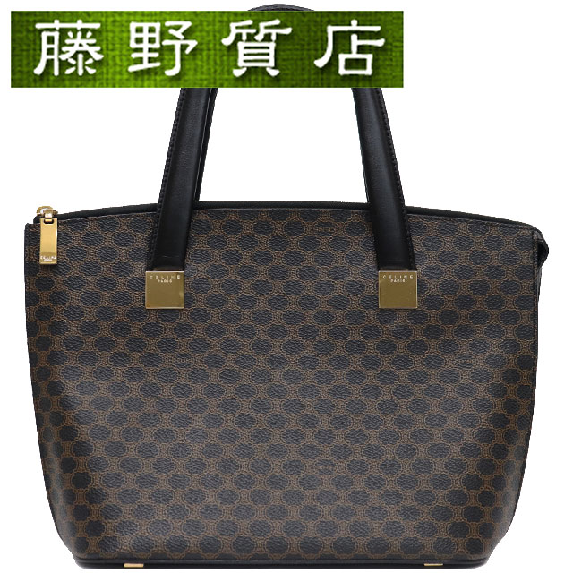 CELINE 2way トートバッグマカダム柄PVC×レザーA4収納可能