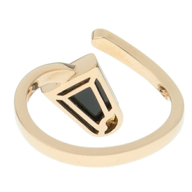 （美品）ブルガリ BVLGARI ジェラーティ オニキス ダイヤ リング 355854 K18 PG × ダイヤ × オニキス ＃54 証明書 8866の通販は