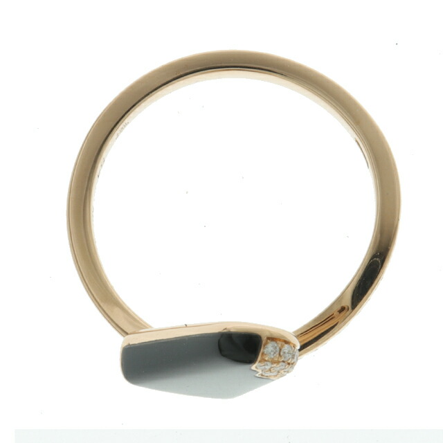 （美品）ブルガリ BVLGARI ジェラーティ オニキス ダイヤ リング 355854 K18 PG × ダイヤ × オニキス ＃54 証明書 8866の通販は