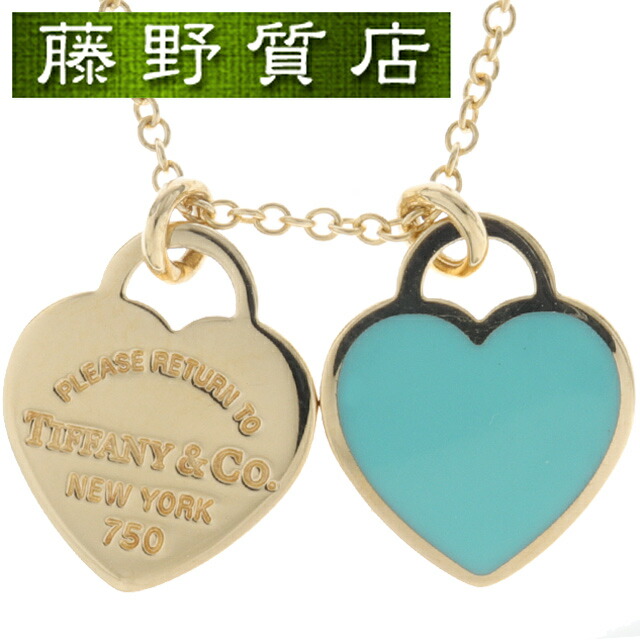(新品仕上げ済)ティファニー TIFFANY リターントゥ ミニ ダブル ハート タグ  ネックレス ペンダント K18 YG × エナメル 67800966 8846の通販は 92,400円