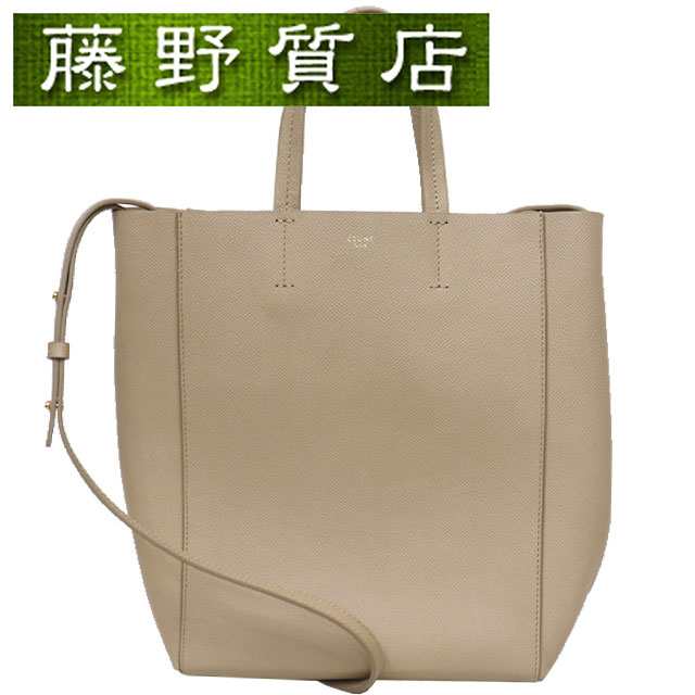 セリーヌ CELINE バーティカル カバ 2way ショルダー レザー ベージュ ゴールド金具 斜め掛け 8372の通販は