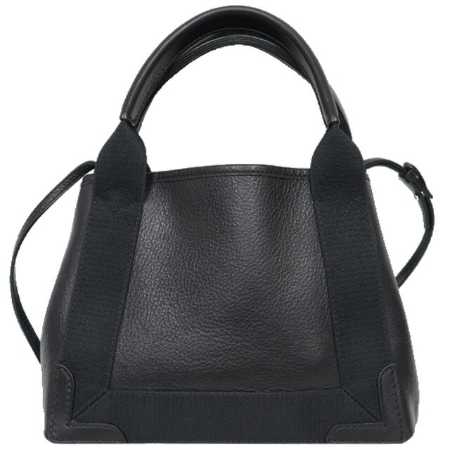 バレンシアガ BALENCIAGA ネイビーカバス XS 2way キャンバス × レザー 黒 × 白 390346 8349の通販は