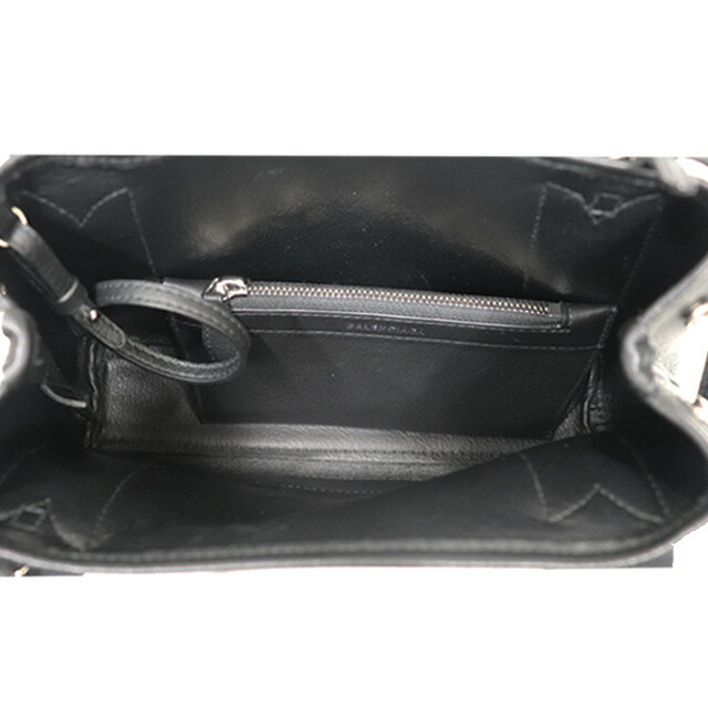 バレンシアガ BALENCIAGA ネイビーカバス XS 2way キャンバス × レザー 黒 × 白 390346 8349の通販は