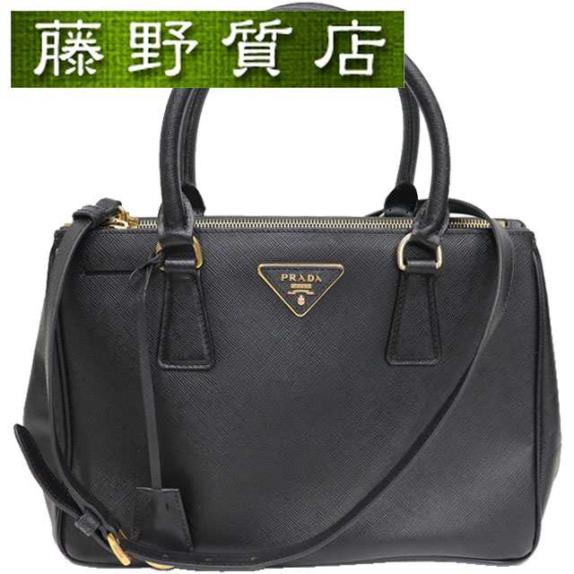 プラダ PRADA 2way トートバッグ ハンドバッグ サフィアーノ レザー 斜め掛け 黒 ゴールド金具 8350の通販は 118,000円