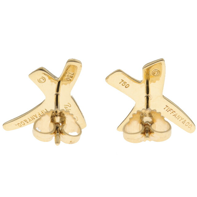 新品仕上げ済）ティファニー TIFFANY キス ピアス K18 YG