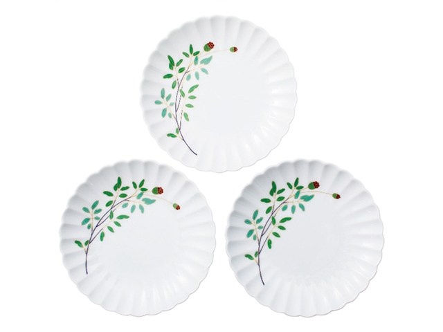 【ギフト】 香蘭社 われもこう 三つ組銘々皿 40220-3FET4