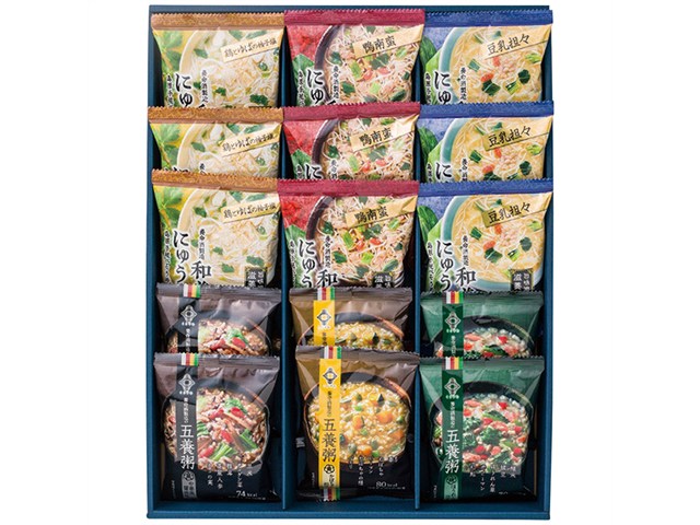 【ギフト】 養命酒製造 くらすわ 和養生にゅうめん3種と五養粥3種 15食セット WGK-50 WGK-50