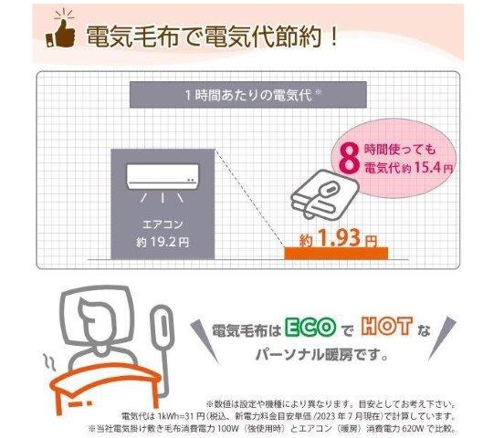 在庫有り 当日発送 広電 KODEN コウデン 電気毛布 かけしき ダブル フランネル 188×180cm フランネル ブラウン VWB102R-BW_3
