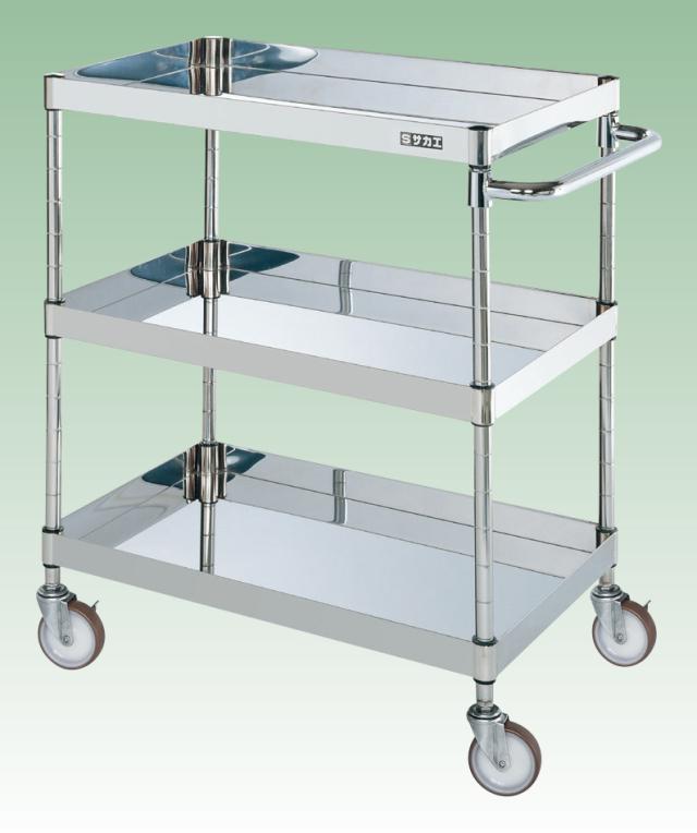 ステンレスCSパールワゴン(H880mm・棚板3段) CSP3-9083NU 【お届け先が法人か個人事業主様限定・キャンセル不可】※一部地域「送料別」の通販は 55,001円