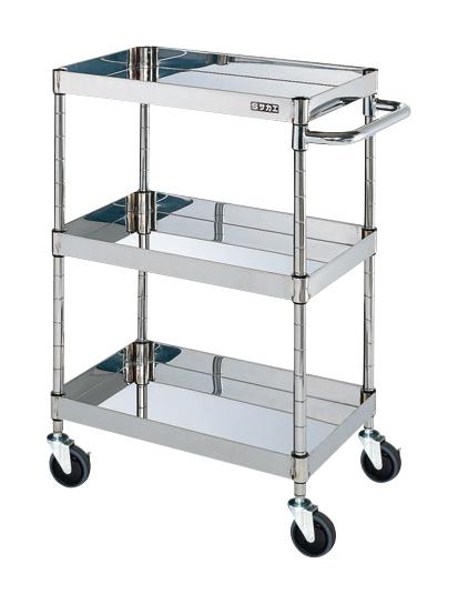 ステンレスCSパールワゴン(H880mm・棚板3段) CSP3-9083SE 【お届け先が法人か個人事業主様限定・キャンセル不可】※一部地域「送料別」の通販は