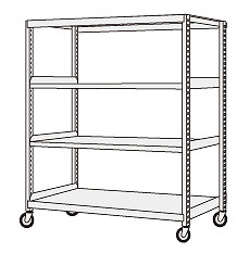 中量キャスターラックGKR型(ゴム車・オール自在キャスター) GKR-8754GGJ 【お届け先が法人か個人事業主様限定・キャンセル不可】※一部地域「送料別」の通販は