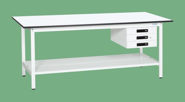 軽量作業台KAタイプ(キャビネット付・中板付) KA-157CTMW 【お届け先が法人か個人事業主様限定・キャンセル不可】※一部地域「送料別」の通販は 64,123円