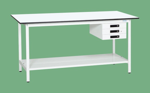 軽量立作業台KADタイプ(キャビネット付・中板付) KAD-186CTMW 【お届け先が法人か個人事業主様限定・キャンセル不可】※一部地域「送料別」の通販は 42,368円