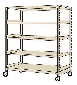 中量キャスターラックMKW型(ゴム車・オール自在キャスター) MKW-1555G 【お届け先が法人か個人事業主様限定・キャンセル不可】※一部地域「送料別」の通販は