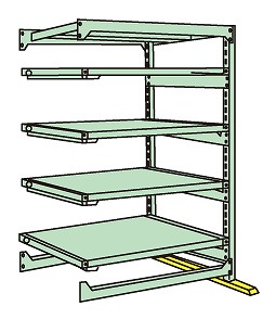 中量スライドラック(5段:スライド4段・単体タイプ) MSR-2112L05T 【お届け先が法人か個人事業主様限定・キャンセル不可】※一部地域「送料別」の通販は