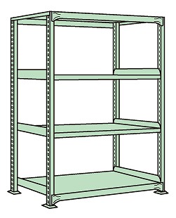 軽中量棚ND型(150kg/段・単体・H1200mm・4段) ND-8554 【お届け先が法人か個人事業主様限定・キャンセル不可】※一部地域「送料別」