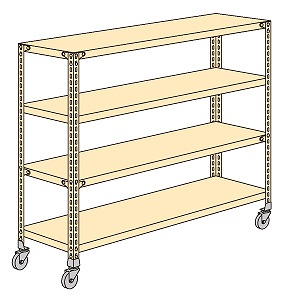 軽量キャスターラックNWR型(ゴムアングルキャスター) NWR-8124 【お届け先が法人か個人事業主様限定・キャンセル不可】※一部地域「送料別」の通販は