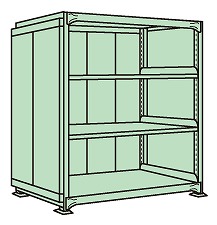 ラークラックパネル付(150kg/段・単体・4段タイプ) PRLG-8544 【お届け先が法人か個人事業主様限定・キャンセル不可】※一部地域「送料別」の通販は 44,528円