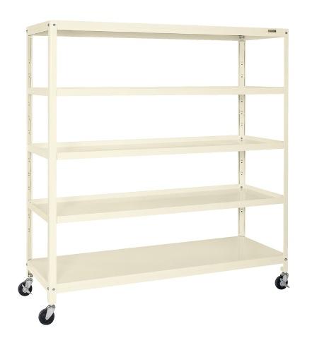 中量キャスターラックGKR型 ゴム車・自在2コ、固定2コ W900×D450×H1380mm 4段 GKR-8124GGK (64-9495-22)