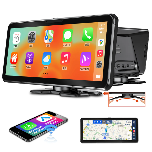 PORMIDO PRA105 10.1インチ2DIN DVDプレイヤー搭載 高精細QLED