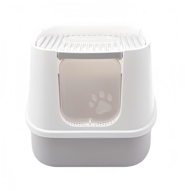 【期間限定セール】M幅約37×奥行約43×高さ約35_グレー ツードア猫トイレ 本体 フルカバー 活性炭フィルター付き 飛び散り防止 キャットトイレ 2ドアタイプ 猫用トイレ トイレ容器 スコップ付き (グレー， M幅約37×奥行約43×高さ約35) 5,608円