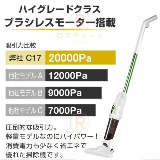 掃除機 コードレス 充電式 小型 軽量 コンパクト スティック型 ハンディ掃除機 サイクロン式 吸引力 ハンディクリーナー 髪の毛 誕生日プレゼント 掃除機本体