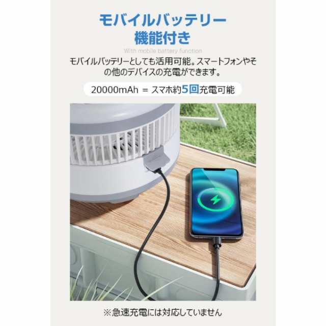 扇風機 首振り 折りたたみ 卓上 20000mAh 大容量 折りたたみ式キャンプ